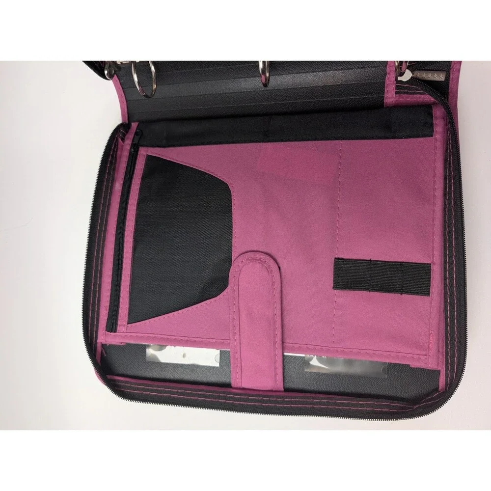 Trapper Keeper Styled Five Star Binder Pink Black 3 Ring Organizer Pencil Pouch